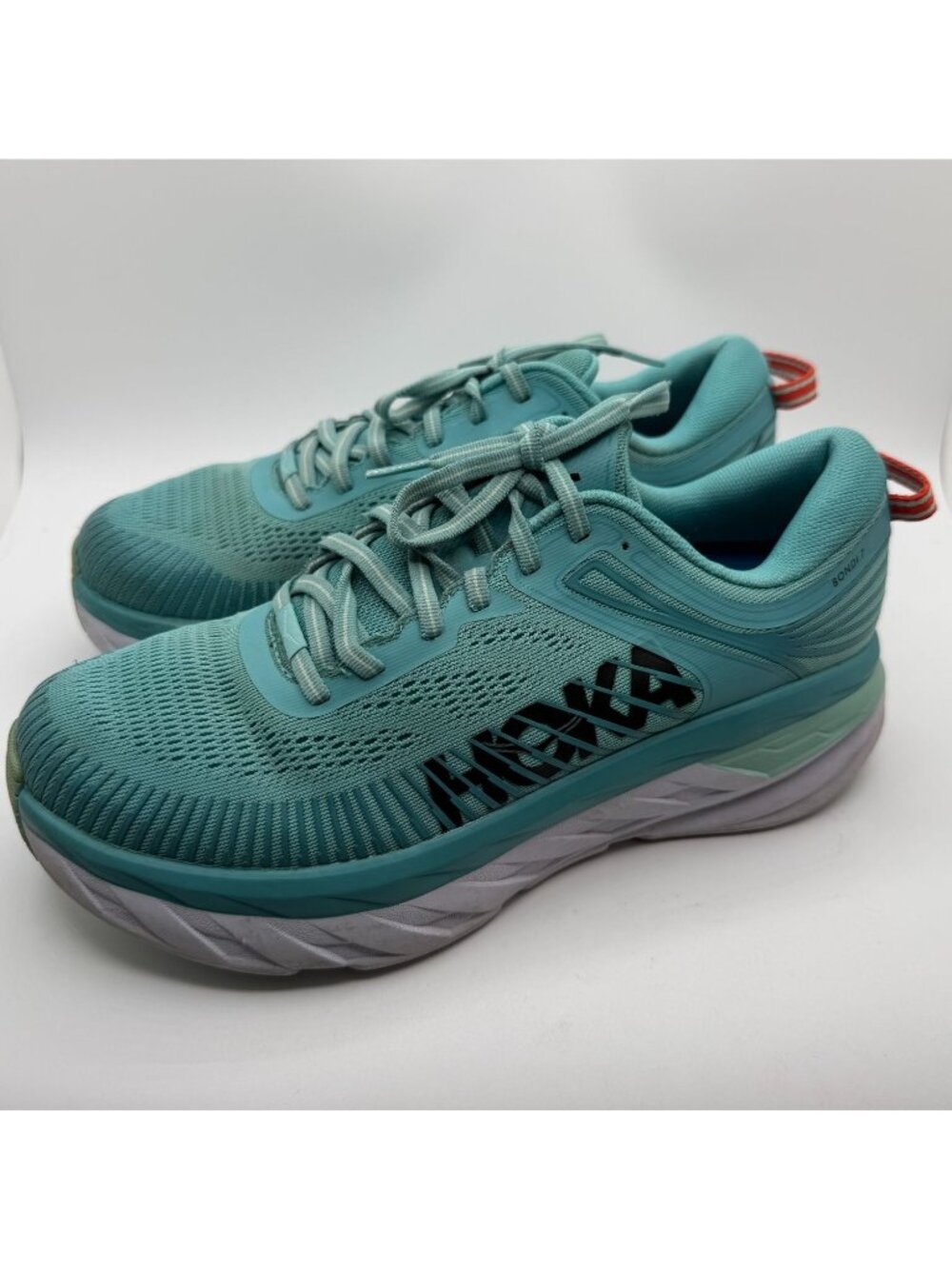 Hoka One One Bondi 7 Running Sneakers Women's Size 9.5  Aquarelle/ White